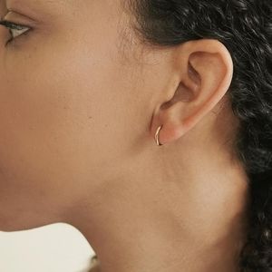 Baleen Oval Hugger Gold Earrings